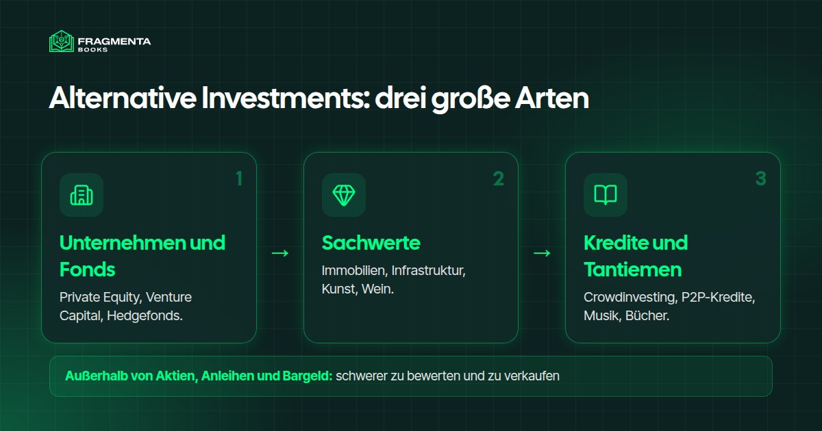 Alternative Investments: die wichtigsten Arten im Vergleich zu traditionellen Anlagen