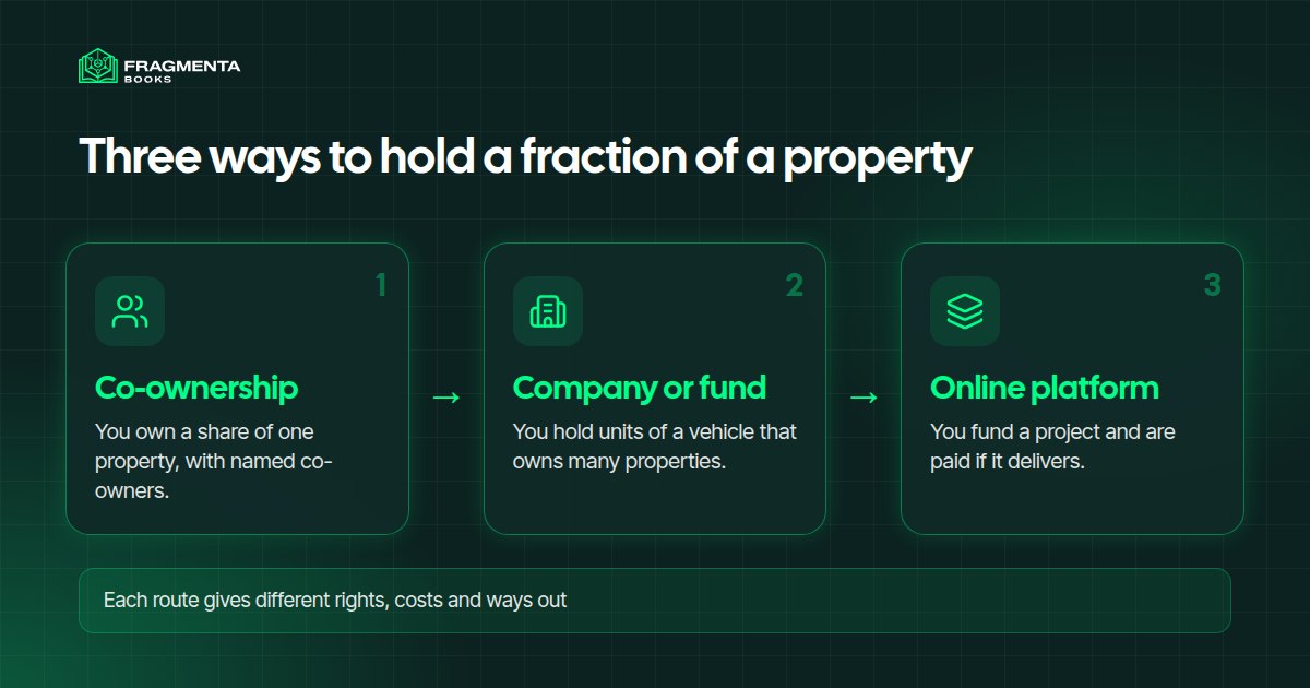 Fractional property investment: co-ownership, company or fund, and online platform