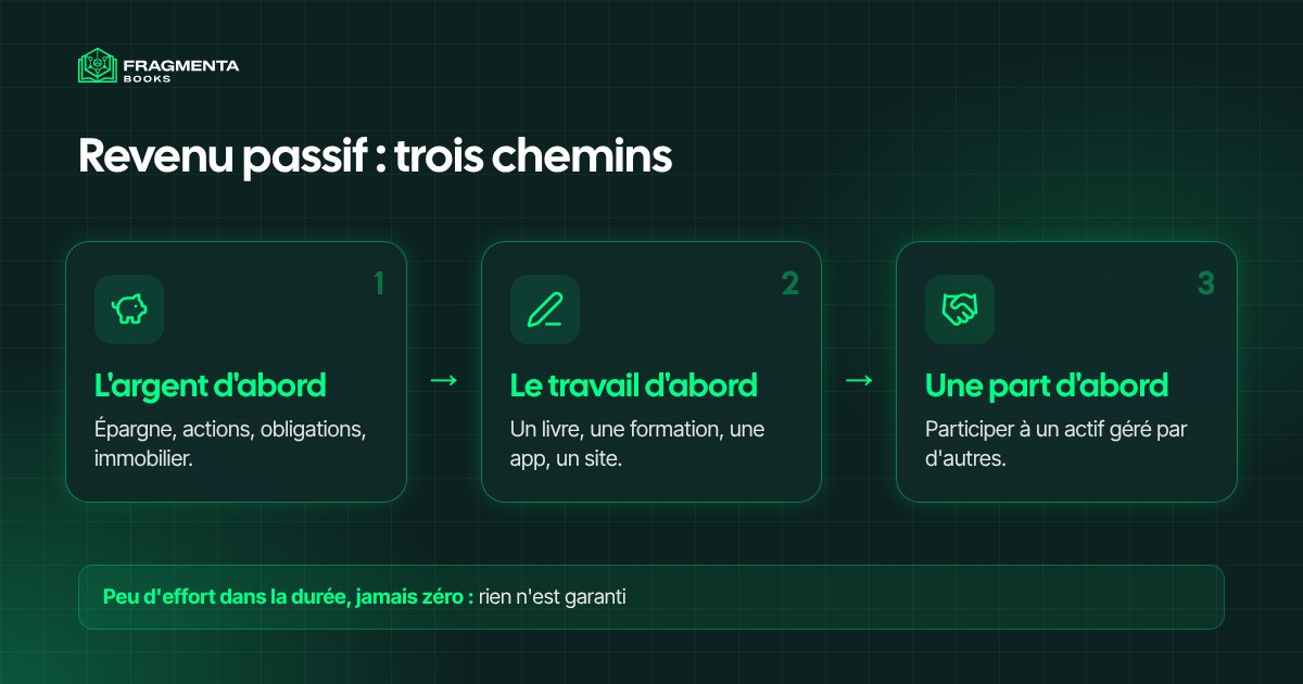 Générer un revenu passif : trois chemins pour un revenu qui demande peu de travail dans la durée