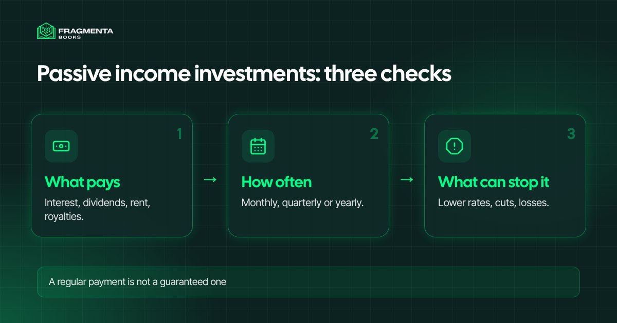 Passive income investments: what pays you, how often, and what can stop the payments