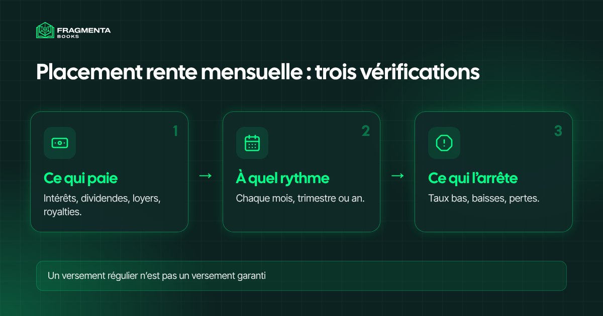 Placement rente mensuelle : ce qui vous paie, à quel rythme et ce qui peut arrêter les versements