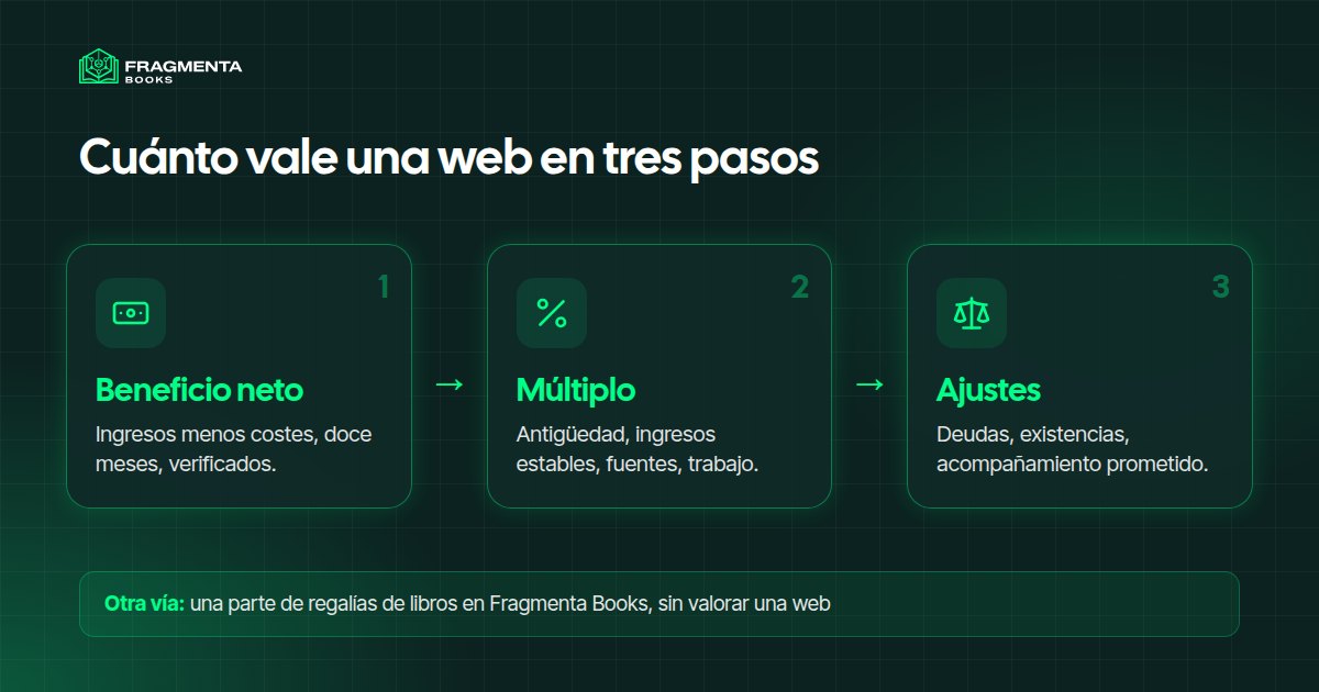 Cuánto vale una web en tres pasos: beneficio neto, múltiplo y ajustes