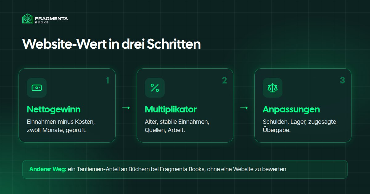 Website-Wert in drei Schritten: Nettogewinn, Multiplikator und Anpassungen